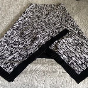 Scarf plus poncho style sweater